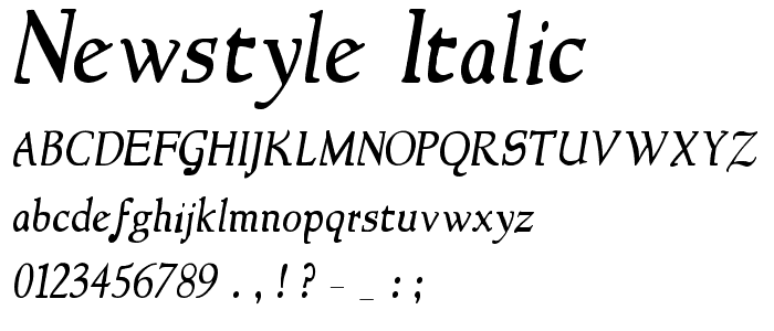 NewStyle Italic font
